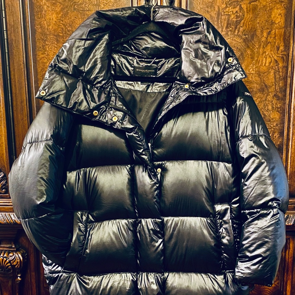 DONNA KARAN GENUINE GOOSE FEATHER DOWN puffer coat
